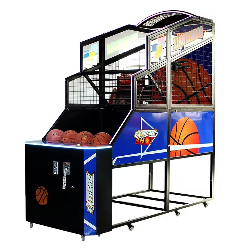 Coin-Operated Indoor Sports Basketball Arcade Machine Street Sports Game with Lron Basketball Machine for Indoor Play