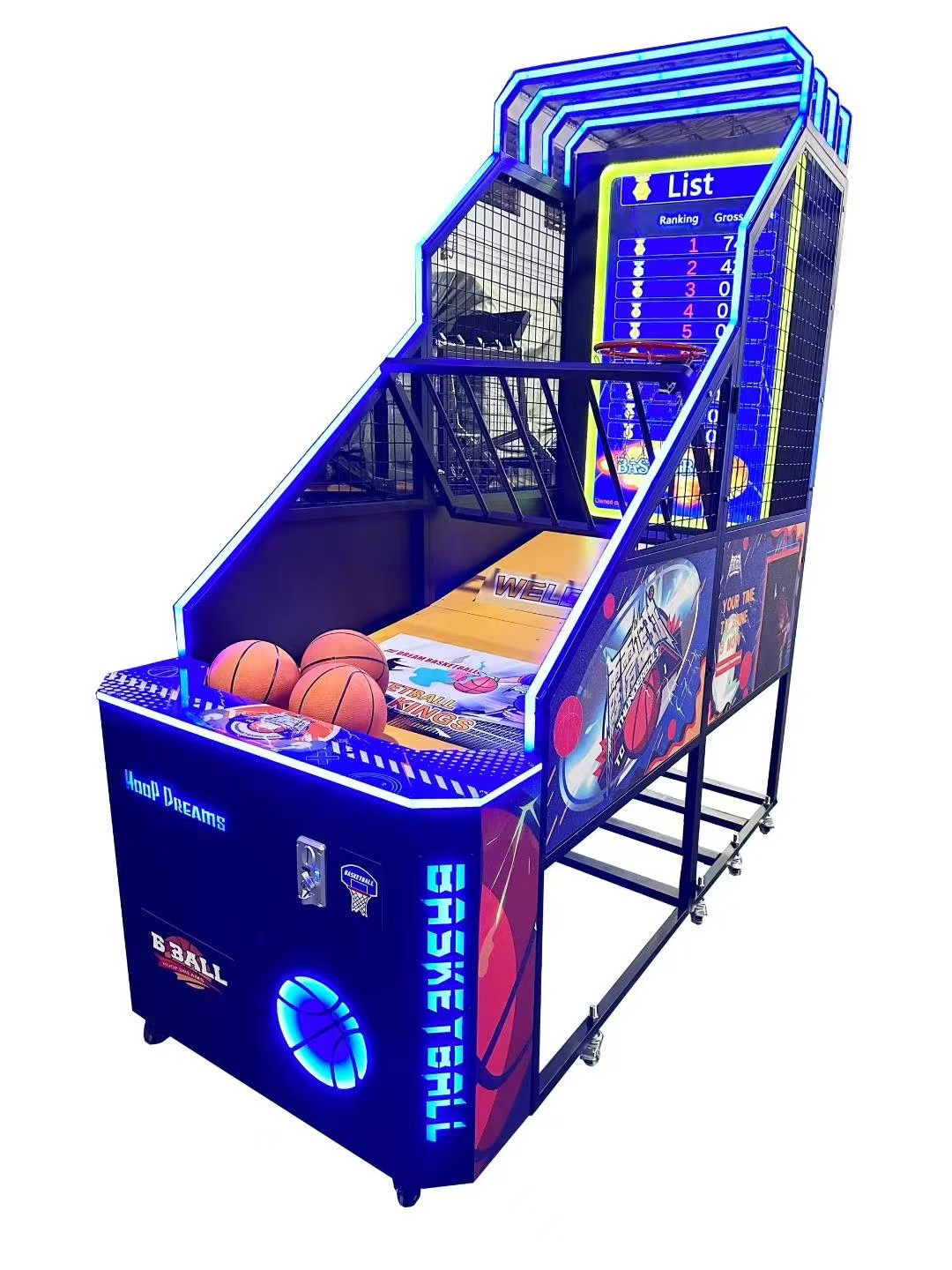 American Plug Coin Game Machine, Indoor Basketball Shooting Machine,85-inch LCD Basketball Machine, Electronic Counting Machine