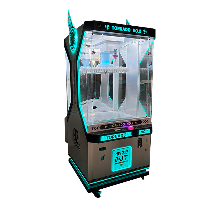 Coin Operated Prize Machine Tornado No.2 Arcade Vending Game LED Reward Cabinet Skill Challenge Machine for Mall Shop