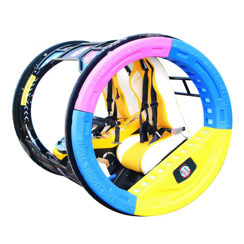 360 Degree Rotating Square Tumbler Outdoor Rechargeable Amusement Equipment Coin Operated Bumper Car Roller Coaster Game Machine