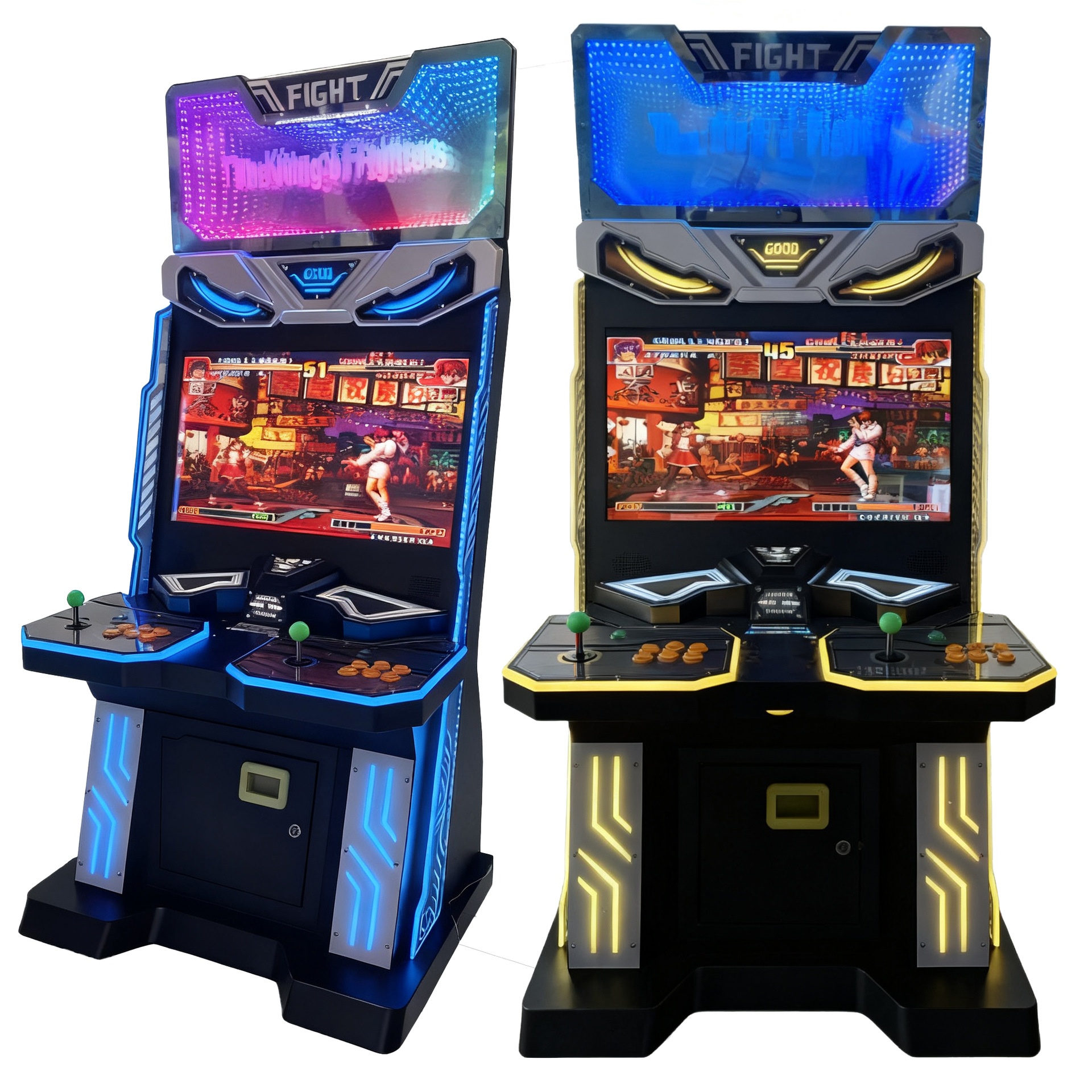 Luxury Double Battle Fighting Arcade Game Machine (Metal Acrylic) Payable Video Game Cabinet for Shopping Mall Home