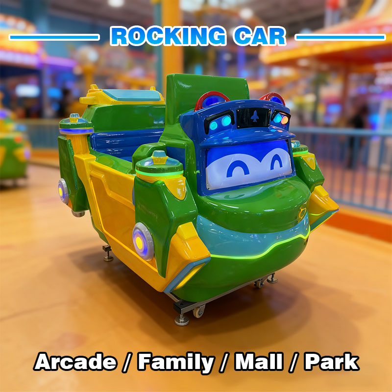 Coin Pusher Electric Kiddie Ride Construction Style Amusement Vehicle With LED Lights Music for Indoor Playground