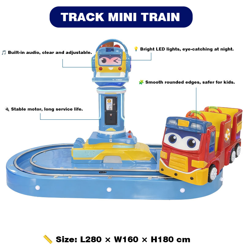 Electric Kids Track Train Ride Cartoon Car Amusement Equipment Indoor Playground Children's Ride Game Machine Shopping Mall