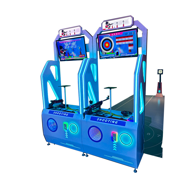 Fun Children's Coin-Operated Infrared-Ray Shooting Simulation Game Machine Amusement Equipment Wooden Board for Game Metal