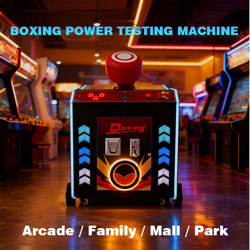 Coin-operated Stainless Steel and Plastic Boxing Arcade Game Machine with Light-emitting Diode Lights