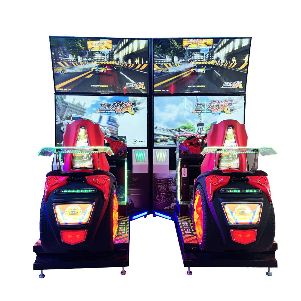 Dynamic Arcade Console New Indoor Four-Screen Coin-Operated Racing Simulator with Two-Contended Racing Screens