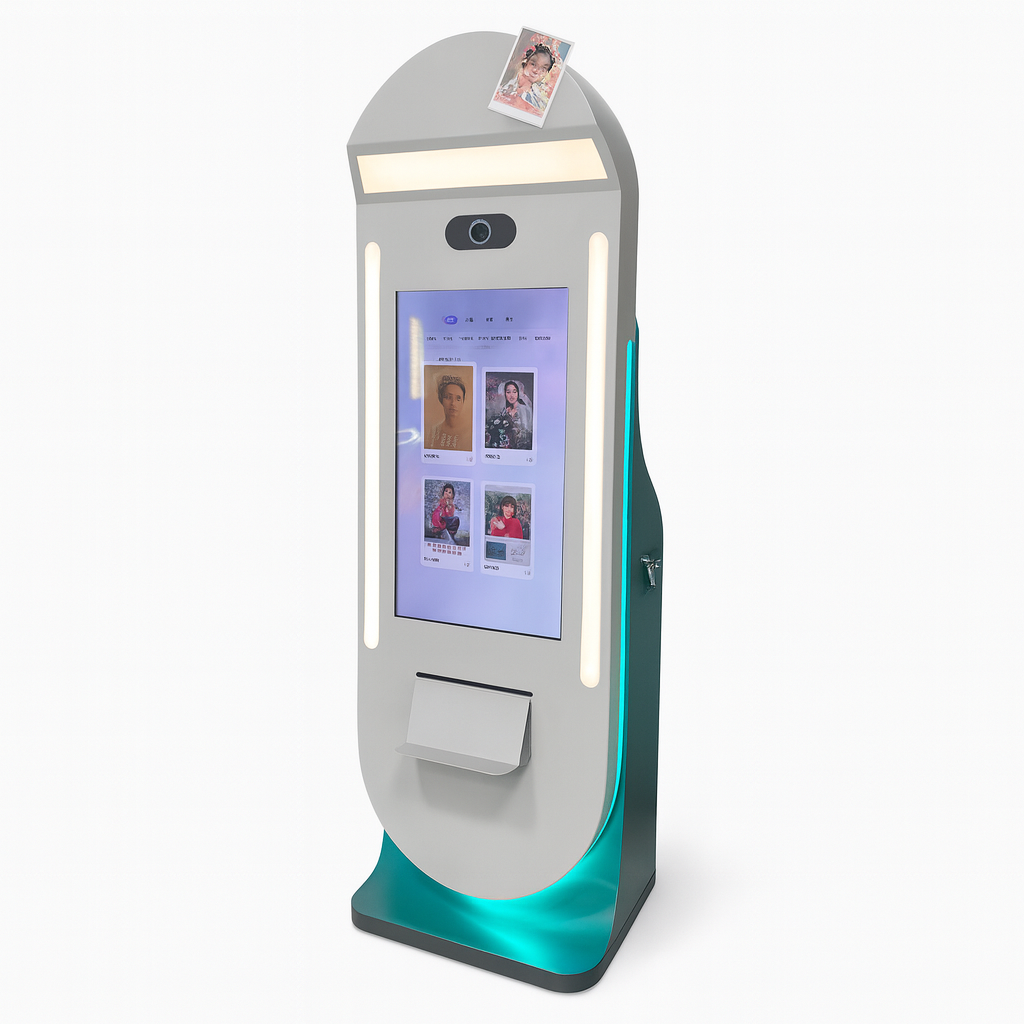 Single-Person White Coin-Operated Camera Photo-Taking Machine for Arcade Games Entrance Large Video Game Centers Shopping Malls