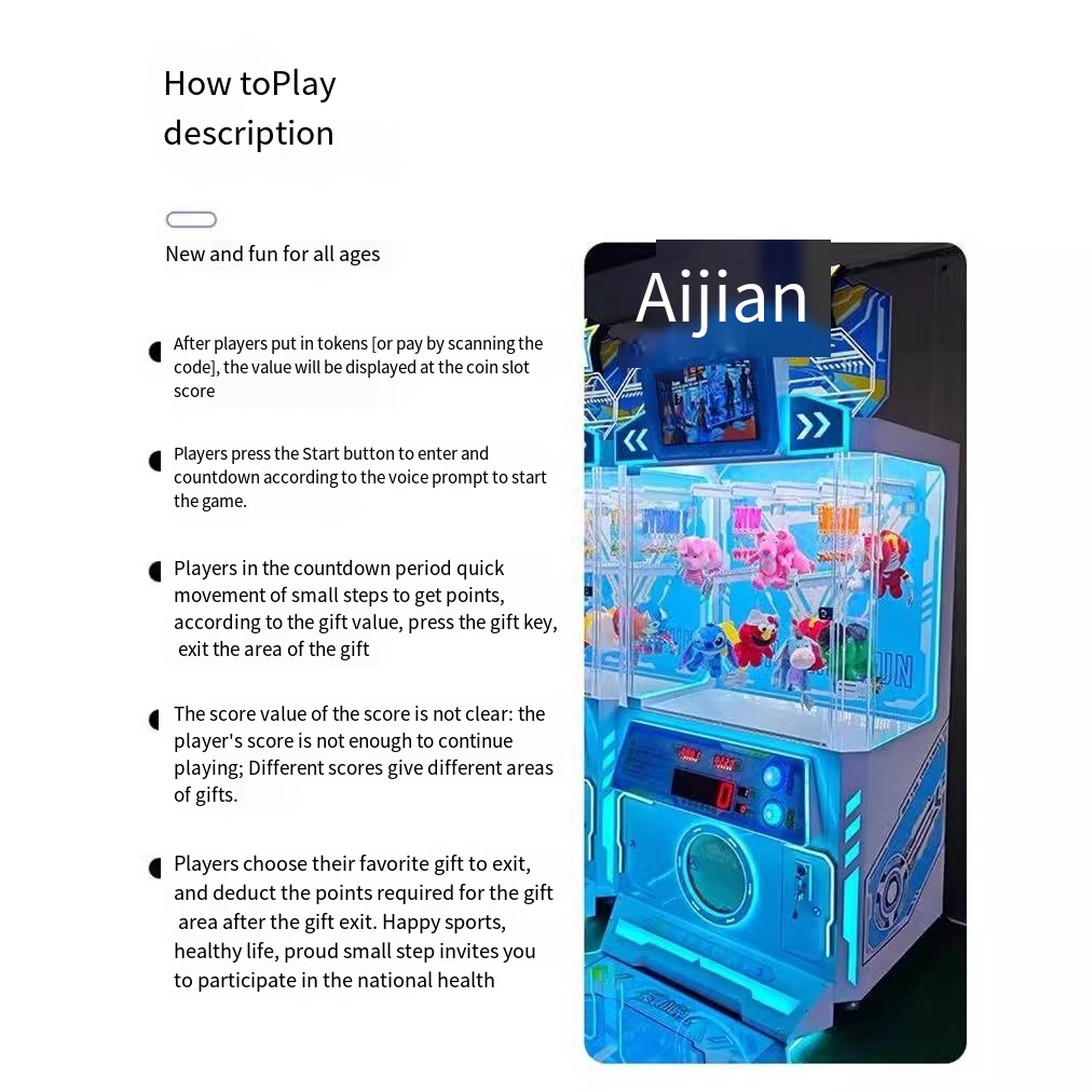Charming Little Steps Commercial Coin-Operated Jumping Doll Machine Portable Fitness Gift for Children Manufacturer's Sports