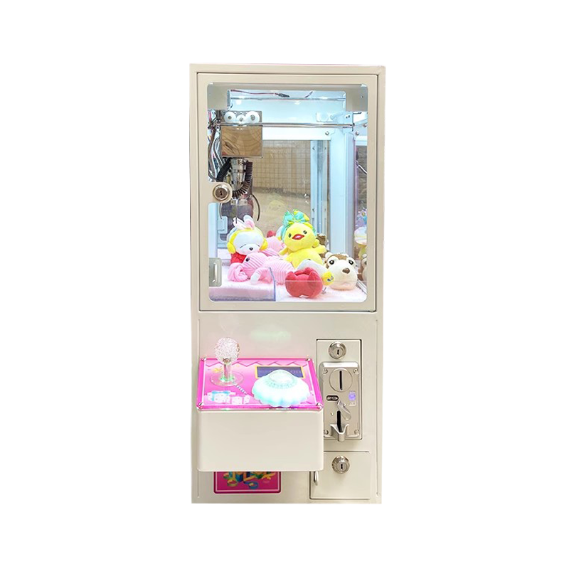 Mini Coin Operated Claw Machine Small Prize Catcher Arcade Toy Crane Game LED Cute Design for Mall Shop Kids Entertainment