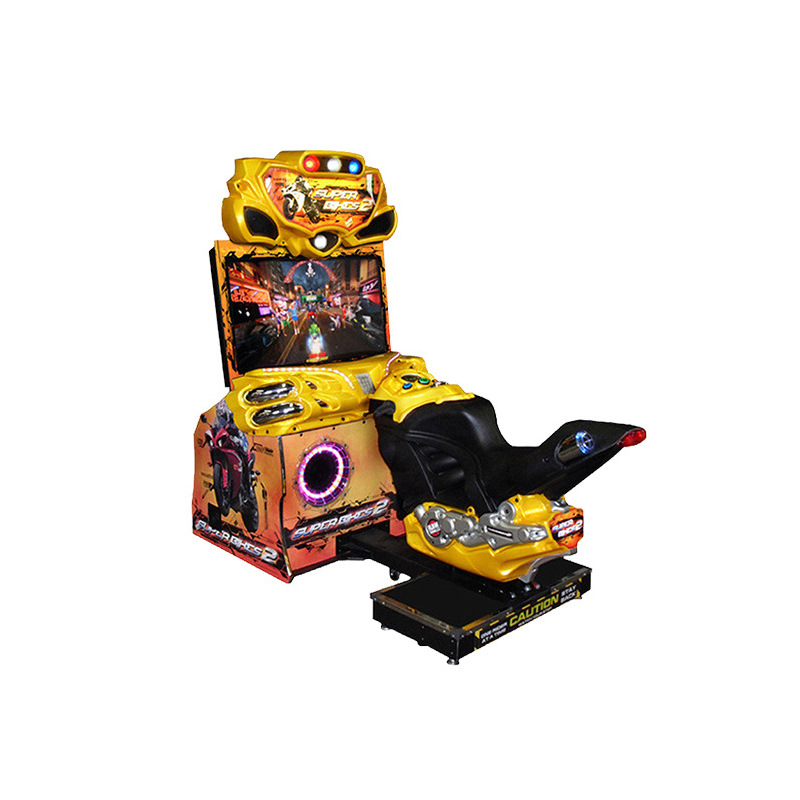 Two-Player Battle Simulator Motorcycle Racing Arcade Game Console Popular Coin-Operated Board with Dynamic City Seat