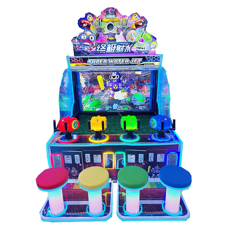 Large Four-Player Indoor Coin-Operated Video Game Equipment Attractive Zombie Garden Water Fountain Sale for Children