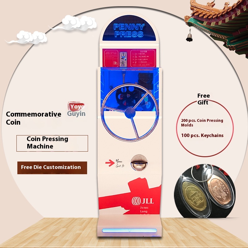 Commemorative Coin Press Machine DIY Electric Pressing Collectible Copper Coin Hong Kong Macau Yoyogu English Model XY-0019 US