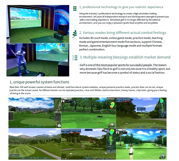 Holographic Projection Indoor Simulation Golf Game Equipment Sports Driving Range Simulator