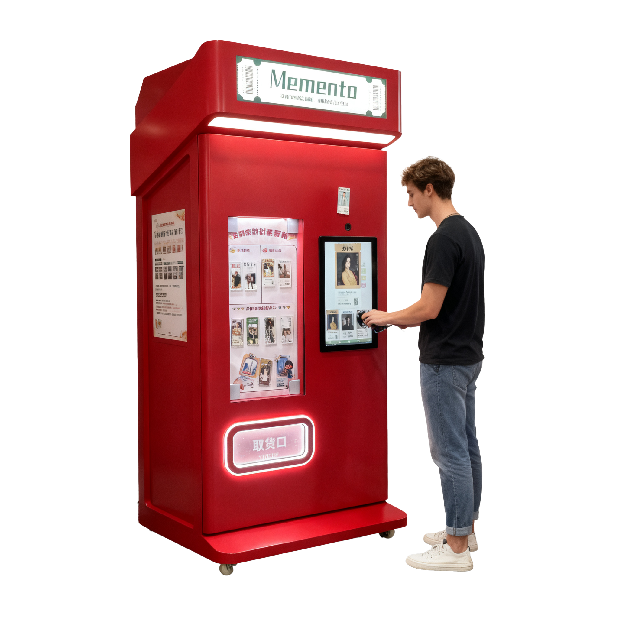 Red Momento Metal Self-Service Interactive Digital Kiosk-Commercial Smart Terminal for Mall & Retail Entertainment Venue