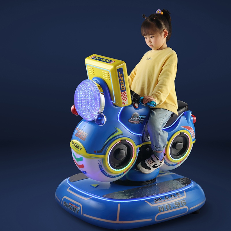 New Interactive Coin-Operated Rocking Car Swing Machine Single-Person Didi Motorcycle Made Durable Plastic English