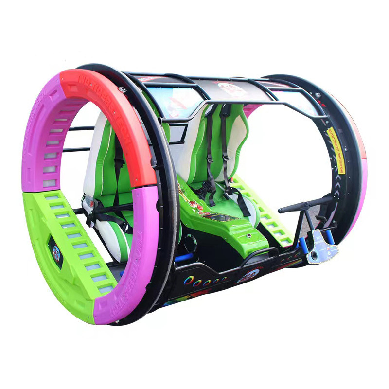360 Degree Rotating Square Tumbler Outdoor Rechargeable Amusement Equipment Coin Operated Bumper Car Roller Coaster Game Machine