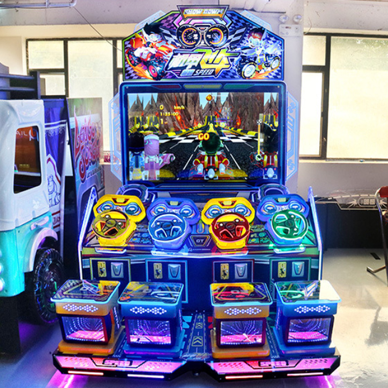 Cheap Four-Kids Racing Car Arcade Simulator Game Machine Coin-Operated Kiddy Ride for Game Room