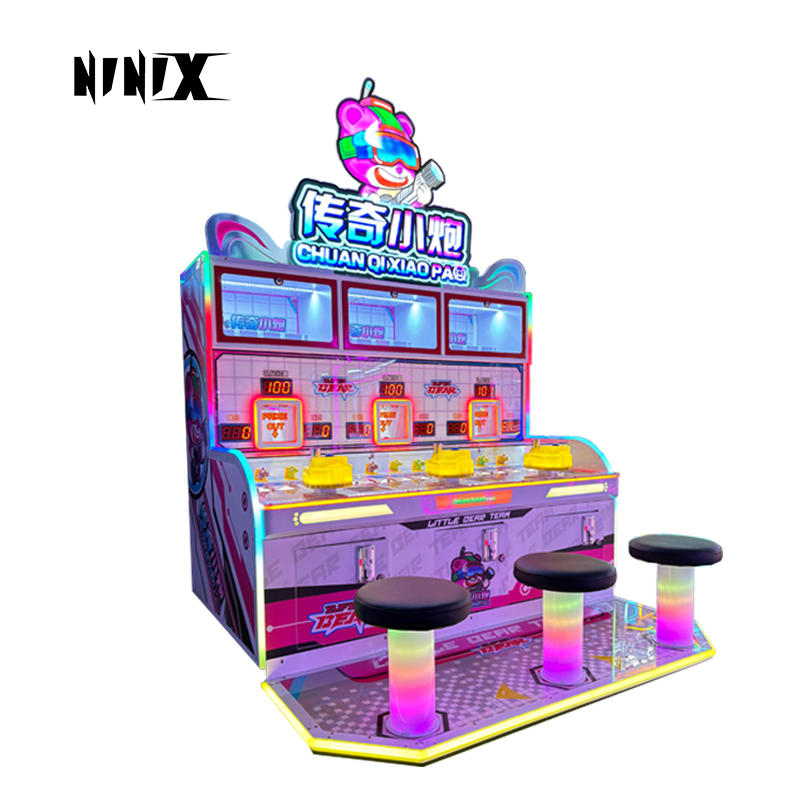 Chuan Qi Xiao Pao 3 Player Shooting Arcade Machine | Commercial Interactive Shooting Game with LED Lights for Game Centers