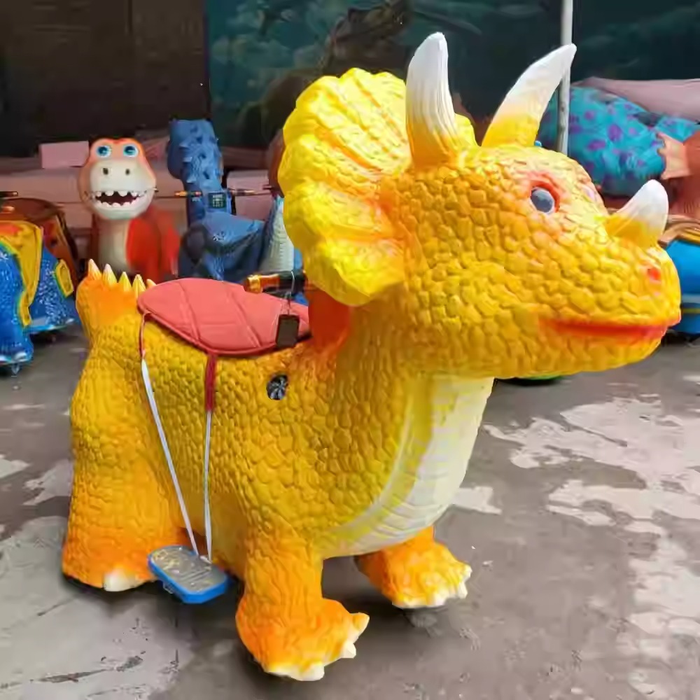 Funny Amusement Ride Electronic Dinosaur Toy Cars  Kids Simulation Model Shopping Mall Toy Car for Hot Sale