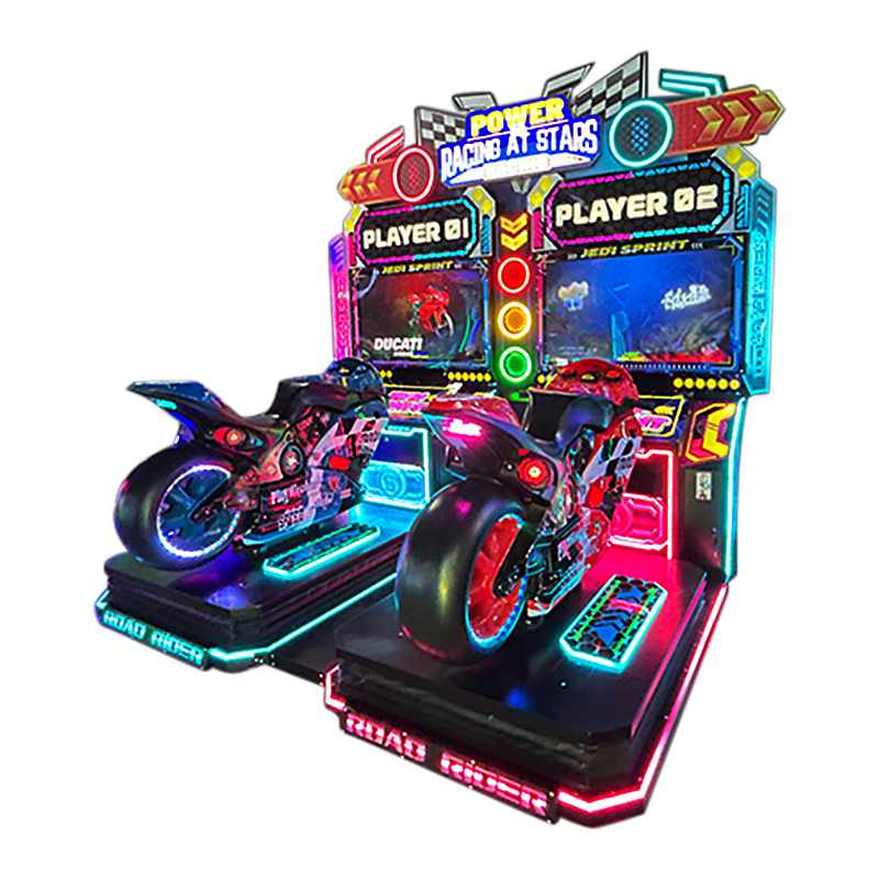 2 Player Motorcycle Racing Game Machine Arcade Motorbike Simulator Coin Operated Video Game Equipment LED Motion Ride for