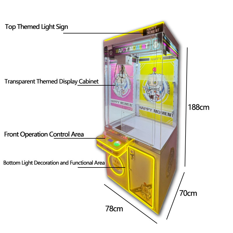 Arcade Claw Machine Prize Grabber Toy Vending Game Cabinet LED Light Catcher Coin Operated Amusement Equipment for Shopping Mall