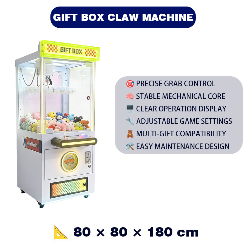 Ninix White Yellow LED Lighted Commercial Self-Service Doll Machine Stainless Steel Metal Multi-Plug 110/220V Power Gaming