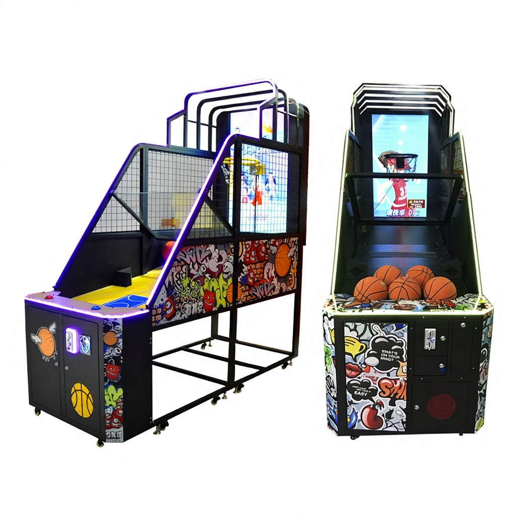 55inch Video Shooting Machine Arcade Basketball Competition Equipment Hardware Acrylic Double Player Ages 3+ Customized for