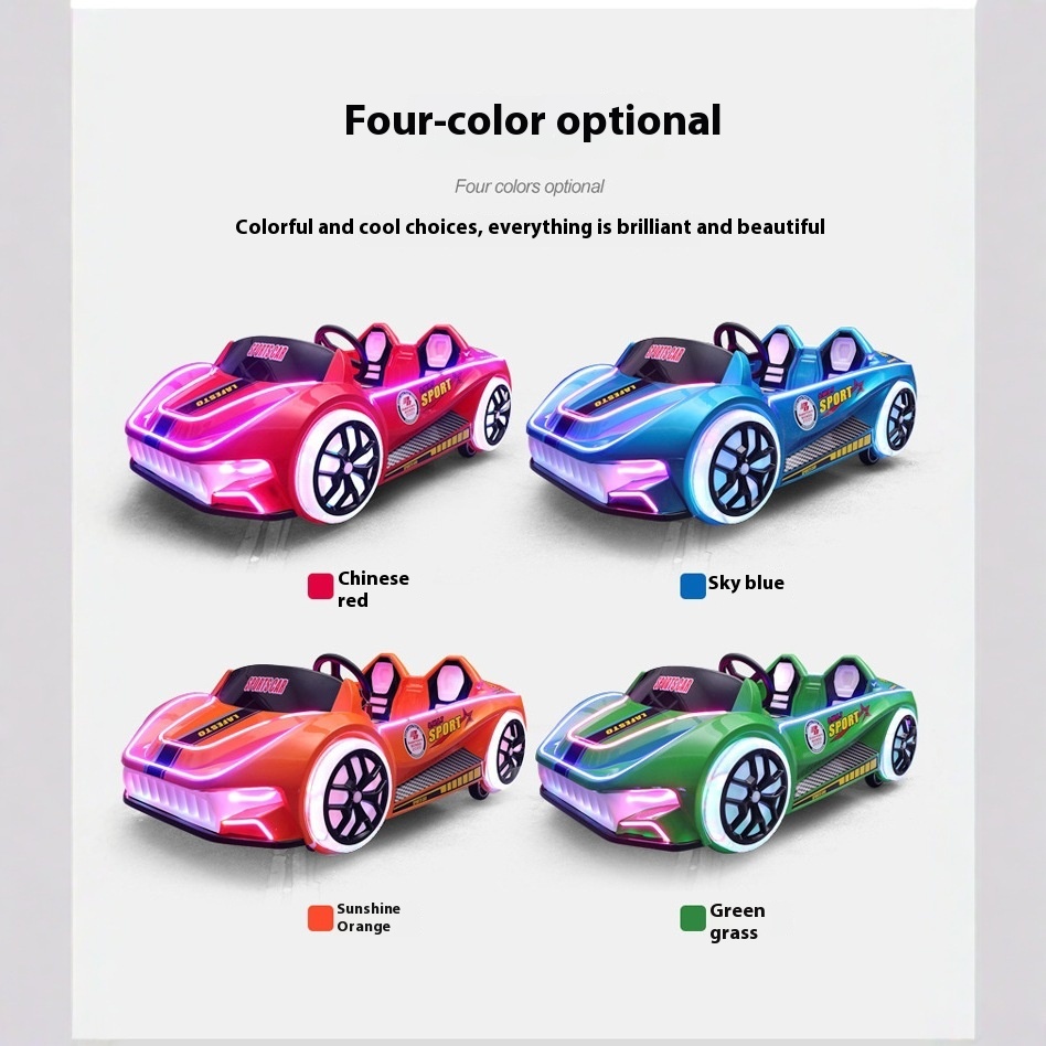 New Square Electric Battery Kidsren's Indoor Toy Car Luminous Bumper Car with Double Remote Control Home Playground