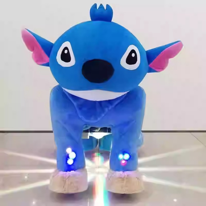 Unisex Electric Kids Plush Ride-On Toy Animals in Mall Horse Dog Panda Bear-Coin Operated Kiddie Rides