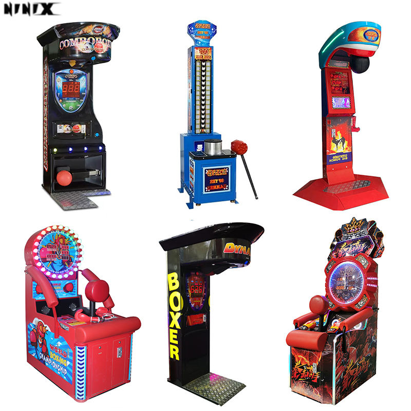 Coin Operated Metal Boxing Punch Arcade Machine Digital Score Display English Language for Mall Arcade Game Center Entertainment