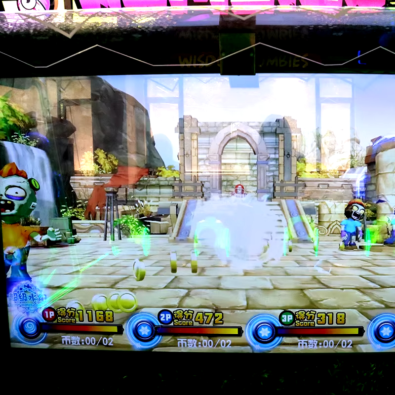 Large Four-Player Zombie Shooting Water Gun Arcade Simulation for Amusement Park Equipment