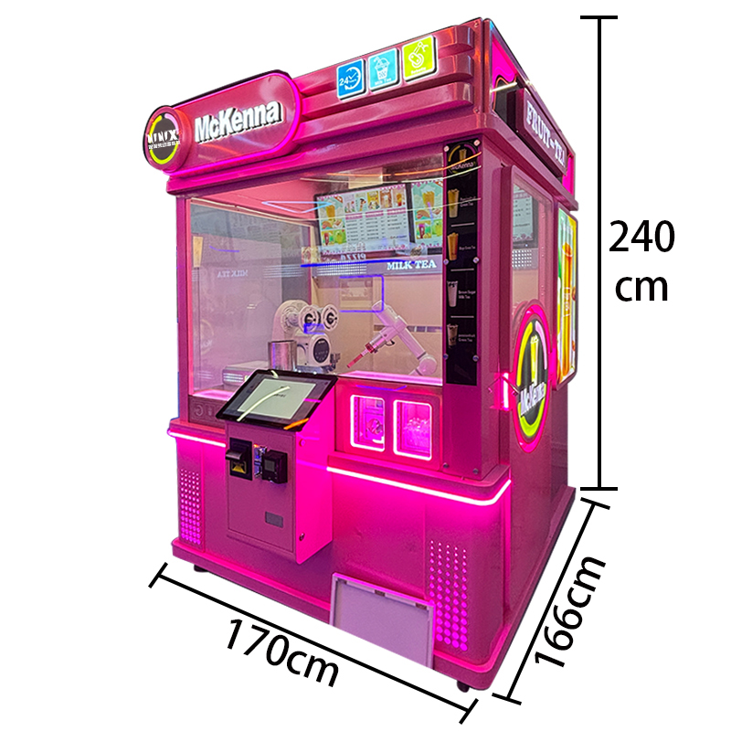 Intelligent Robot Milk Tea Vending Machine Automatic Bubble Tea Maker Self Service Beverage Kiosk Smart Drink Equipment