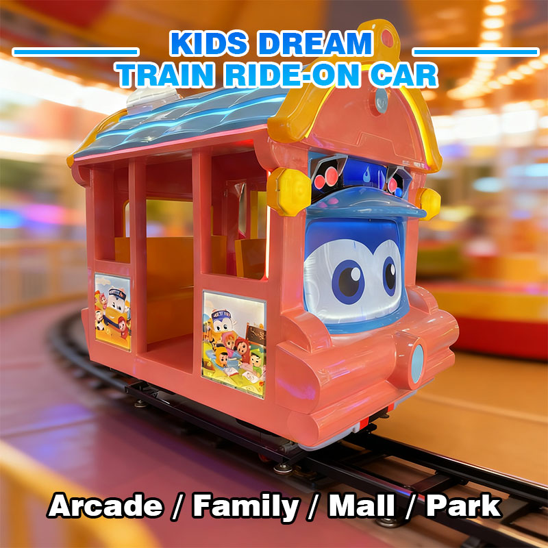 Kids Dream Train Ride-On Car – Cartoon Track Electric Train for Children in Mall & Arcade