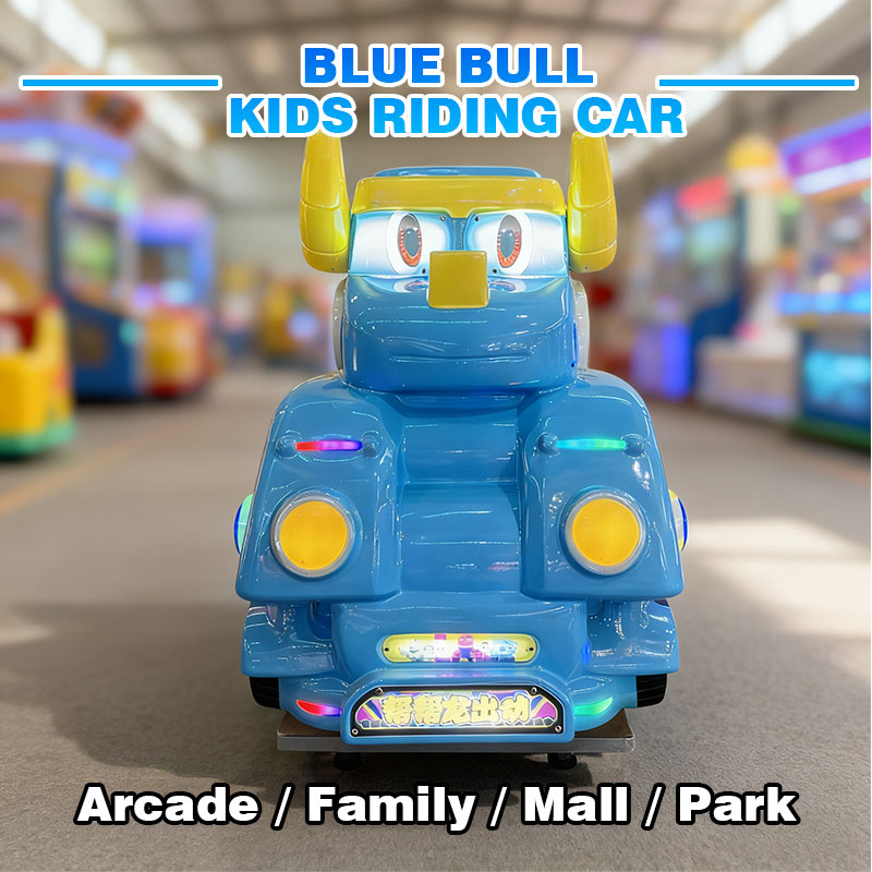 Blue Bull Electric Kids Ride-on Car – LED Coin Operated Amusement Ride