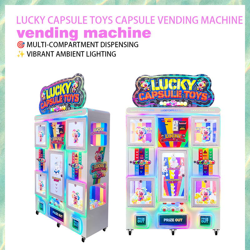 Lucky Capsule Toys Vending Machine – Multi-Compartment Prize Dispenser with Colorful LED Lights