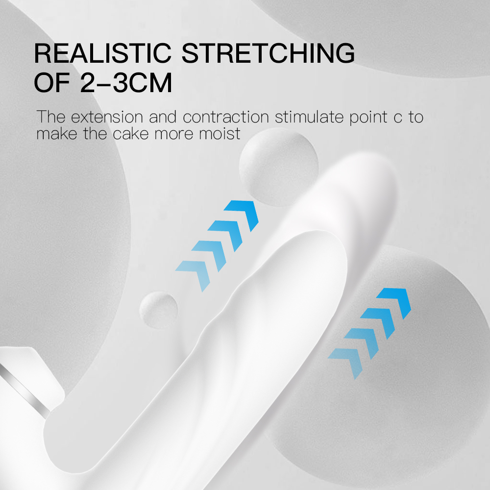 Vibrador Conejito Telescópico para Mujer – Estimulador de Punto G con Doble Vibración, Calefacción y Mango Largo, Silicona de Grado Alimenticio, Impermeable IPX6