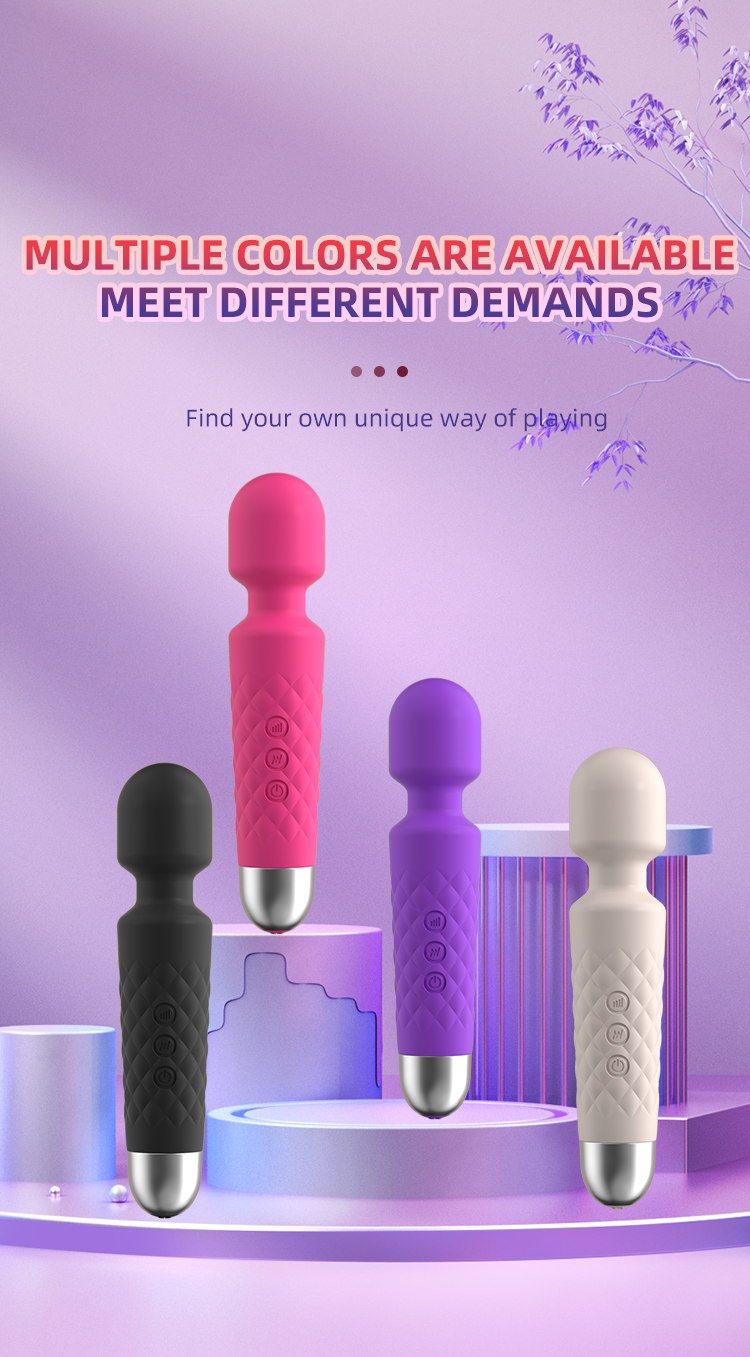 Vibrador AV Wand Masajeador para Mujer – 20 Modos de Vibración, Estimulador de Clítoris y Masturbador Femenino, Silicona Suave Recargable