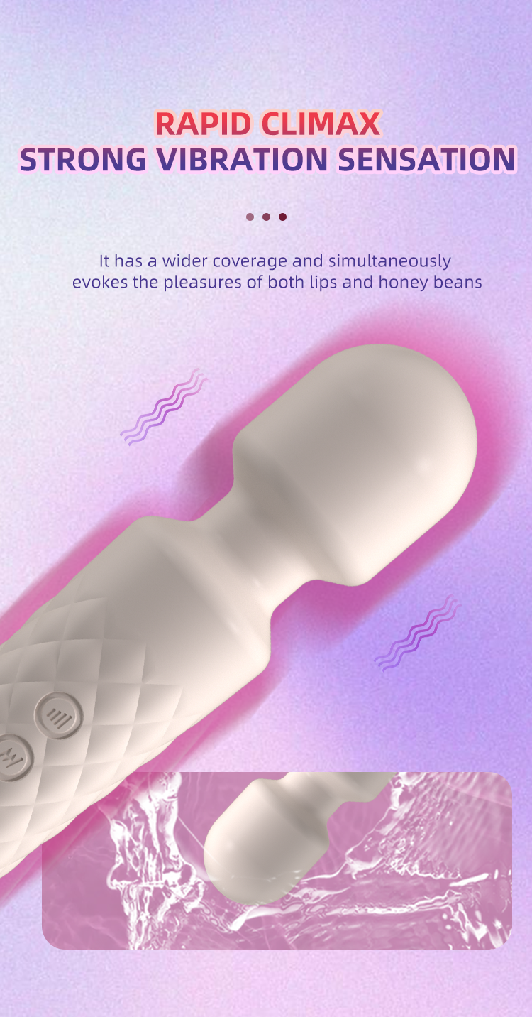 Vibrador AV Wand Masajeador para Mujer – 20 Modos de Vibración, Estimulador de Clítoris y Masturbador Femenino, Silicona Suave Recargable