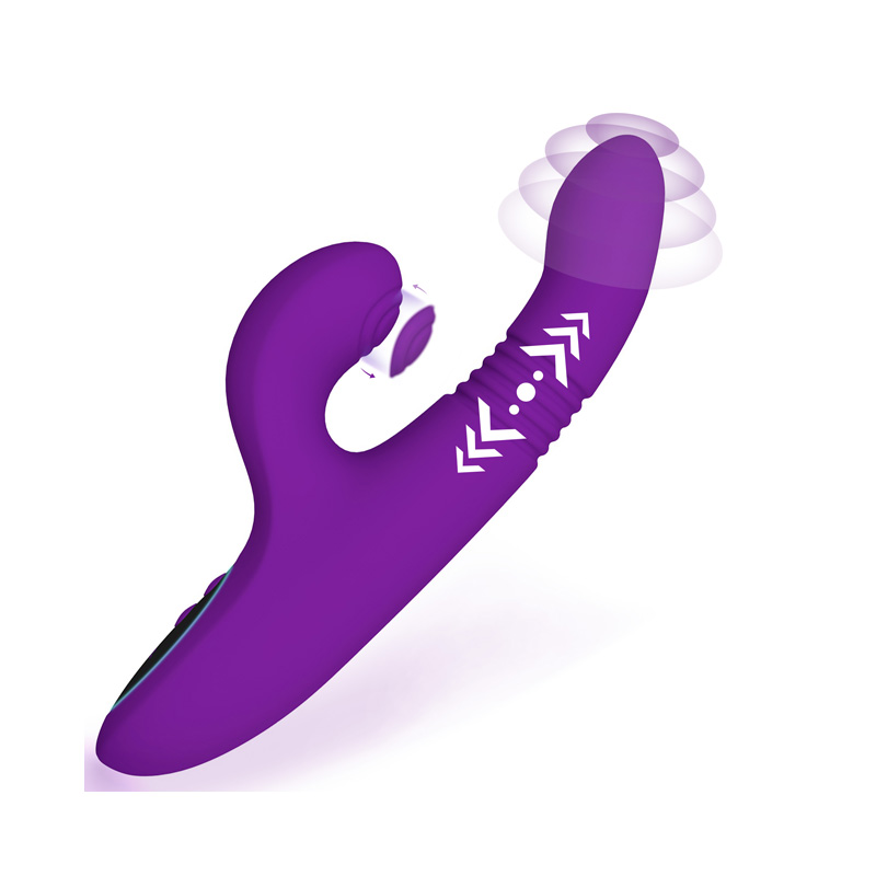 Vibrador Rabbit Telescópico con Rotación, Calor y 10 Modos | Consolador con Pantalla LED Impermeable IPX6 para Mayoristas OEM & ODM