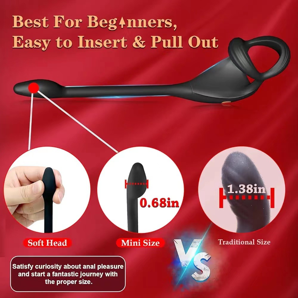Anillo Escorpión con Plug Anal para Parejas – Vibrador de Doble Motor, Recargable y Resistente al Agua