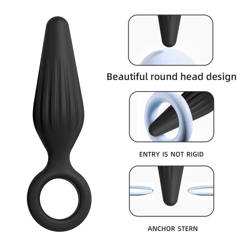Set de Plugs Anales de Silicona para Principiantes – Masajeador Erótico Pequeño, Impermeable IPX7
