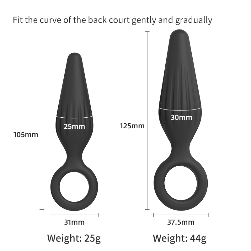 Set de Plugs Anales de Silicona para Principiantes – Masajeador Erótico Pequeño, Impermeable IPX7
