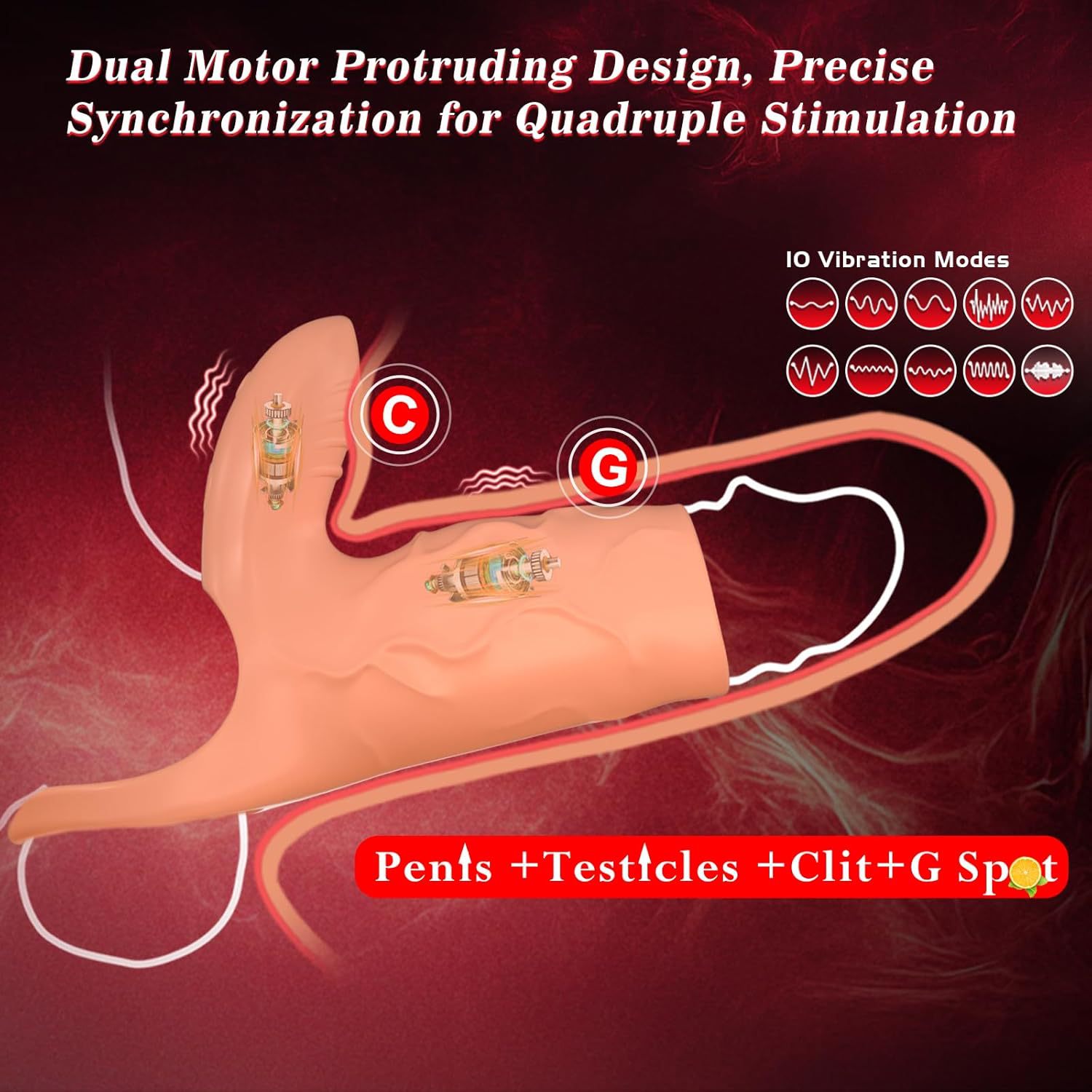 Anillo Vibrador con Control Remoto para Parejas – Doble Estimulación, Retraso y Resistencia, Silicona de Grado Alimenticio, Recargable