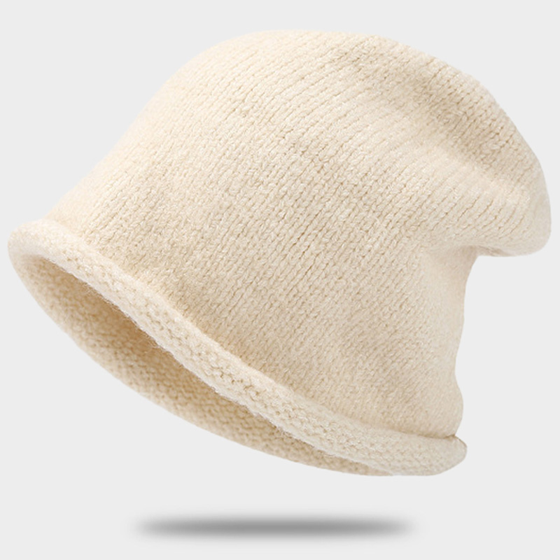 Winter and Autumn Hat with Rolled Brim for Warmth and protection Fashionable Knitted Hat