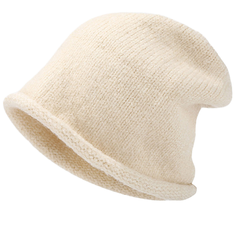 Winter and Autumn Hat with Rolled Brim for Warmth and protection Fashionable Knitted Hat