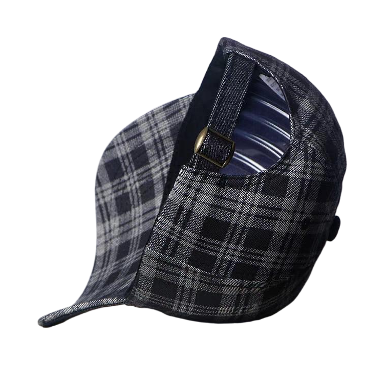 Black Grey Plaid Denim Vintage Dobby Common Baseball Cap Retro Preppy Style Soft Adjustable Unisex Casual Sun Hat