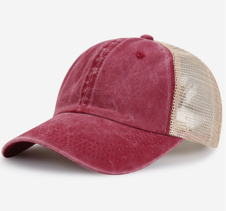 Wholesale Multi-Color Denim Mesh Dad Hat Custom Logo Embroidery Fashionable Men's Mesh Back Trucker Cap Outdoor Cycling Casual
