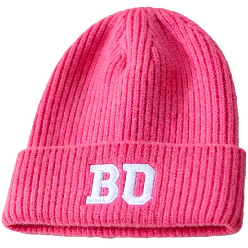 Custom Women's Embroidered Wool Warm Ribbed Winter Knitted Hats