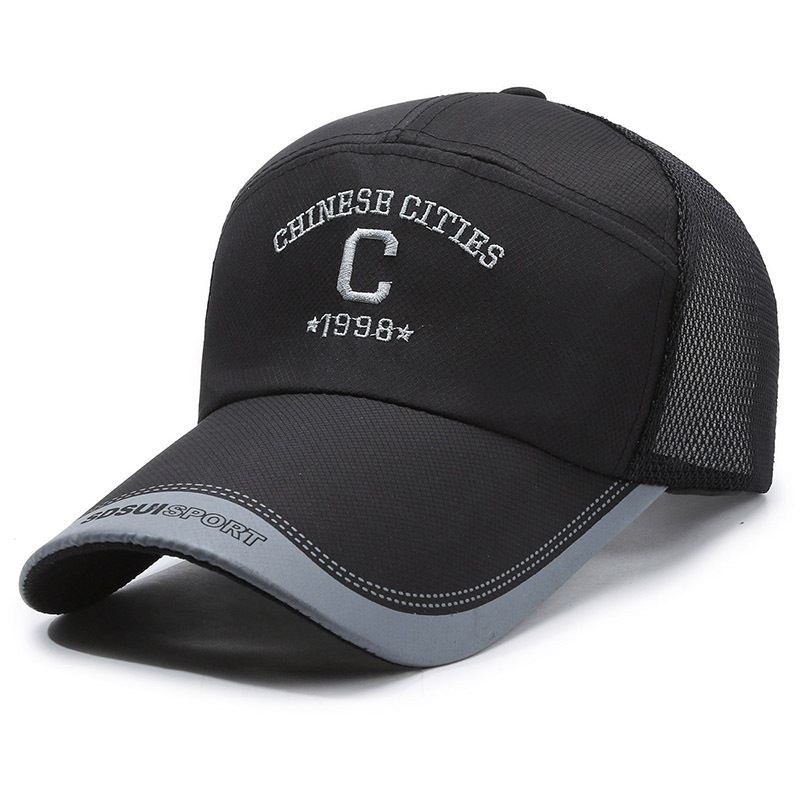 Men's 6-Panel Checkered Trucker Mesh Caps Spring/Summer Outdoor Breathable Mesh Fabric Sun Protection Casual Sports Fishing Use