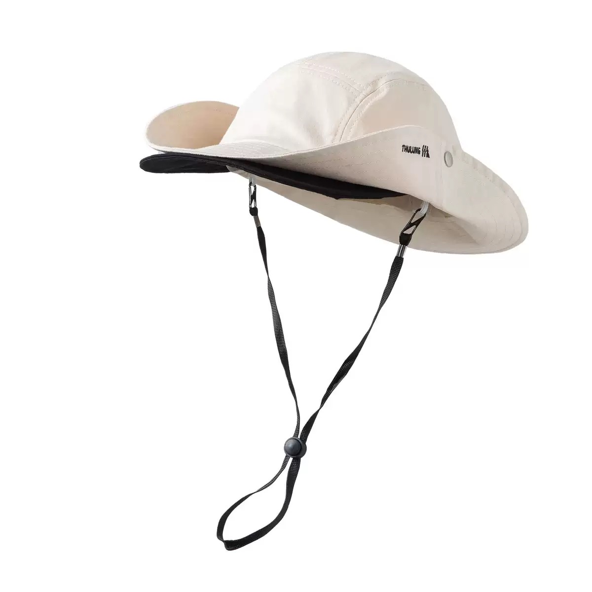 Custom Logo Outdoor Sun Hat UPF 50+ Anti-UV Wide Brim Bucket Hat with Chin Strap for Hiking Fishing Camping
